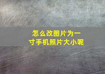 怎么改图片为一寸手机照片大小呢