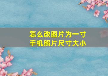 怎么改图片为一寸手机照片尺寸大小