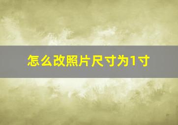 怎么改照片尺寸为1寸