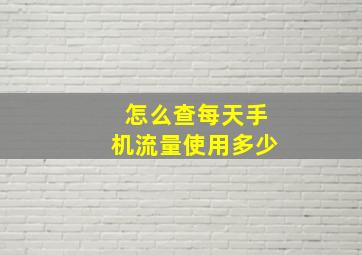 怎么查每天手机流量使用多少