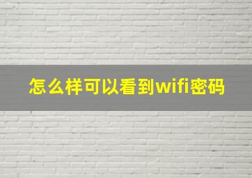 怎么样可以看到wifi密码