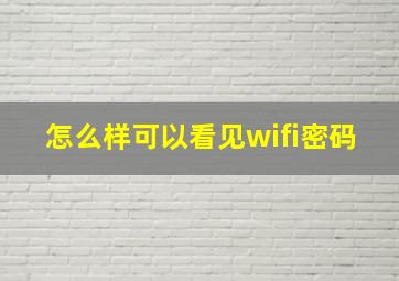 怎么样可以看见wifi密码