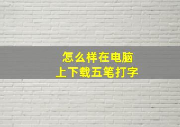 怎么样在电脑上下载五笔打字