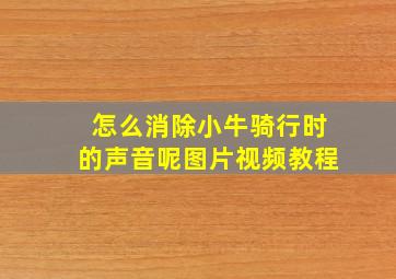 怎么消除小牛骑行时的声音呢图片视频教程