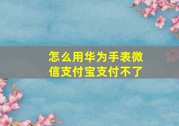 怎么用华为手表微信支付宝支付不了