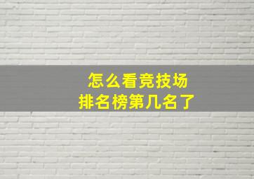 怎么看竞技场排名榜第几名了