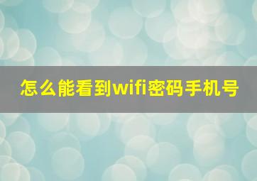 怎么能看到wifi密码手机号