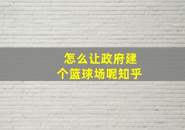 怎么让政府建个篮球场呢知乎