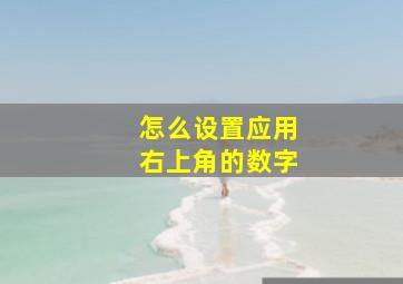 怎么设置应用右上角的数字