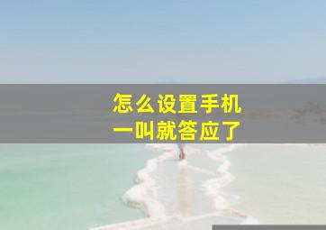 怎么设置手机一叫就答应了