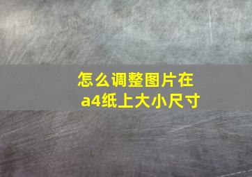 怎么调整图片在a4纸上大小尺寸