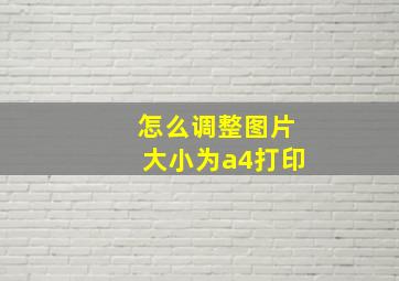 怎么调整图片大小为a4打印