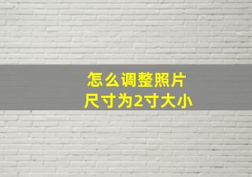 怎么调整照片尺寸为2寸大小