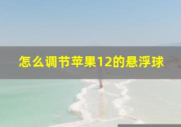 怎么调节苹果12的悬浮球