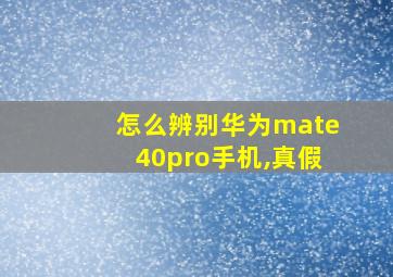 怎么辨别华为mate40pro手机,真假