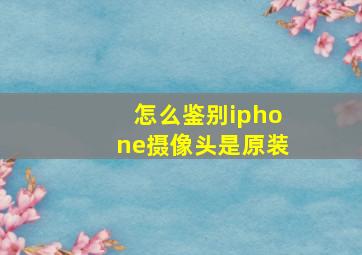 怎么鉴别iphone摄像头是原装