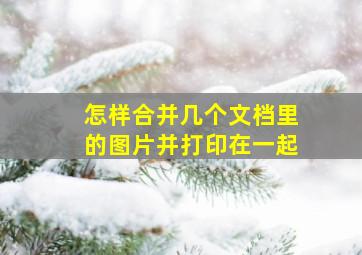 怎样合并几个文档里的图片并打印在一起