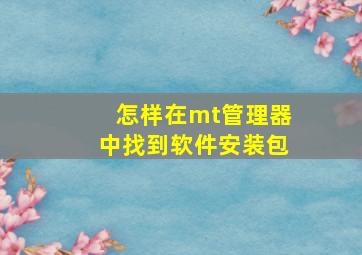 怎样在mt管理器中找到软件安装包