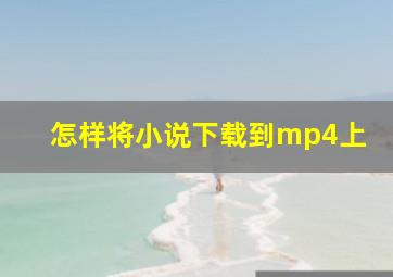 怎样将小说下载到mp4上