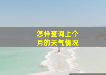 怎样查询上个月的天气情况