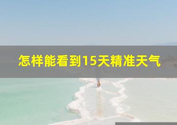 怎样能看到15天精准天气