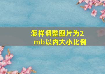 怎样调整图片为2mb以内大小比例