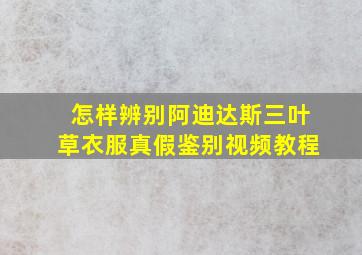 怎样辨别阿迪达斯三叶草衣服真假鉴别视频教程