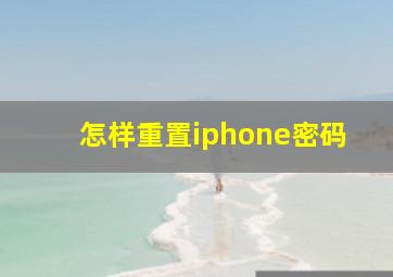 怎样重置iphone密码