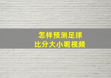 怎样预测足球比分大小呢视频