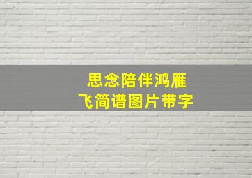 思念陪伴鸿雁飞简谱图片带字