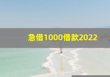 急借1000借款2022