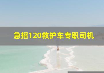 急招120救护车专职司机