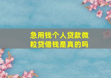 急用钱个人贷款微粒贷借钱是真的吗