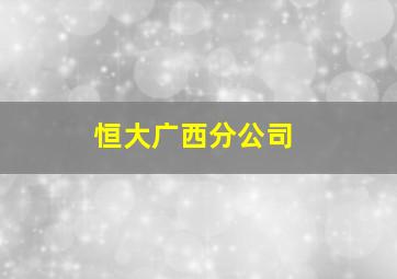 恒大广西分公司