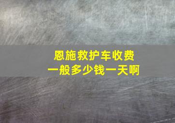 恩施救护车收费一般多少钱一天啊