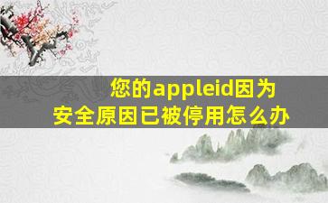 您的appleid因为安全原因已被停用怎么办