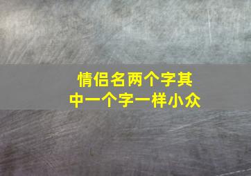 情侣名两个字其中一个字一样小众