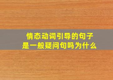 情态动词引导的句子是一般疑问句吗为什么