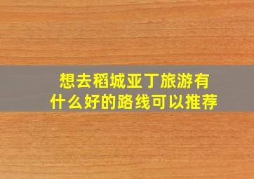 想去稻城亚丁旅游有什么好的路线可以推荐