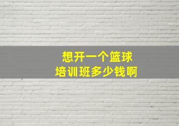 想开一个篮球培训班多少钱啊