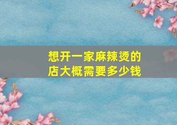 想开一家麻辣烫的店大概需要多少钱