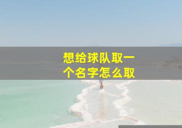 想给球队取一个名字怎么取