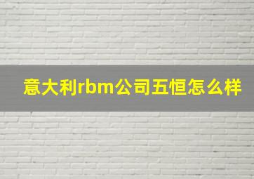 意大利rbm公司五恒怎么样