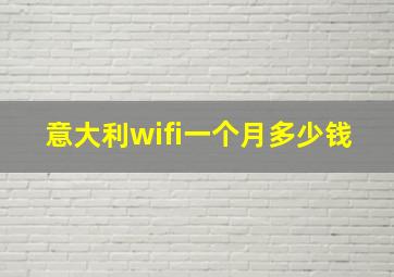 意大利wifi一个月多少钱