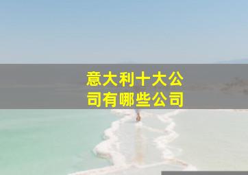 意大利十大公司有哪些公司