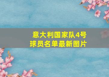 意大利国家队4号球员名单最新图片