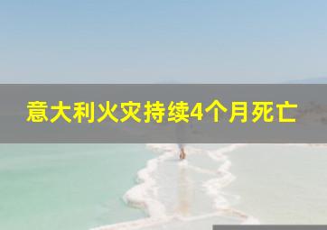 意大利火灾持续4个月死亡