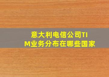 意大利电信公司TIM业务分布在哪些国家