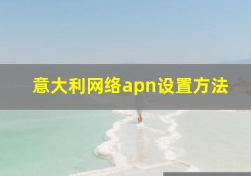 意大利网络apn设置方法