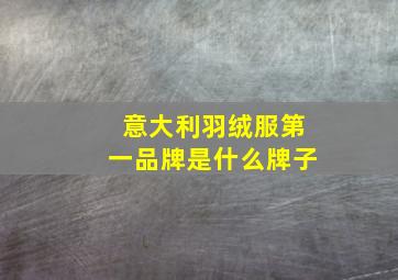 意大利羽绒服第一品牌是什么牌子